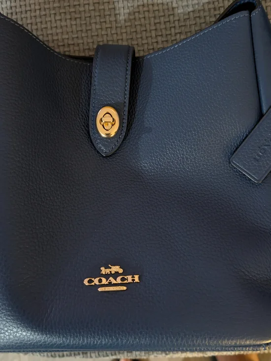 Coach Pebbled Leather Shoulder Bucket Bag in Blue - Picture 2 of 4